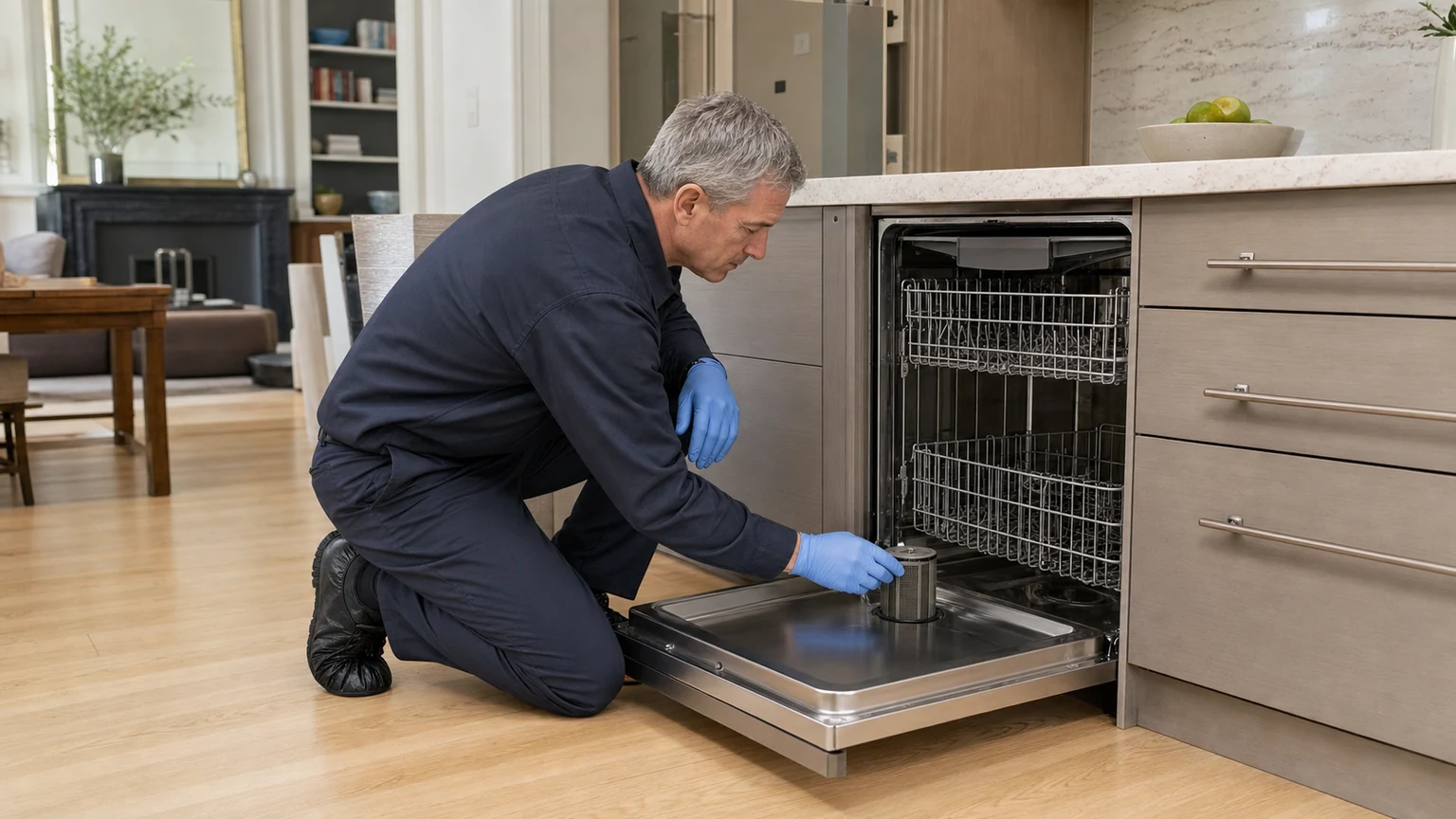 Panel-ready dishwasher diagnostic visit in Brooklyn Heights
